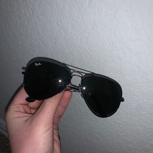 rayban aviators black lens 58mm